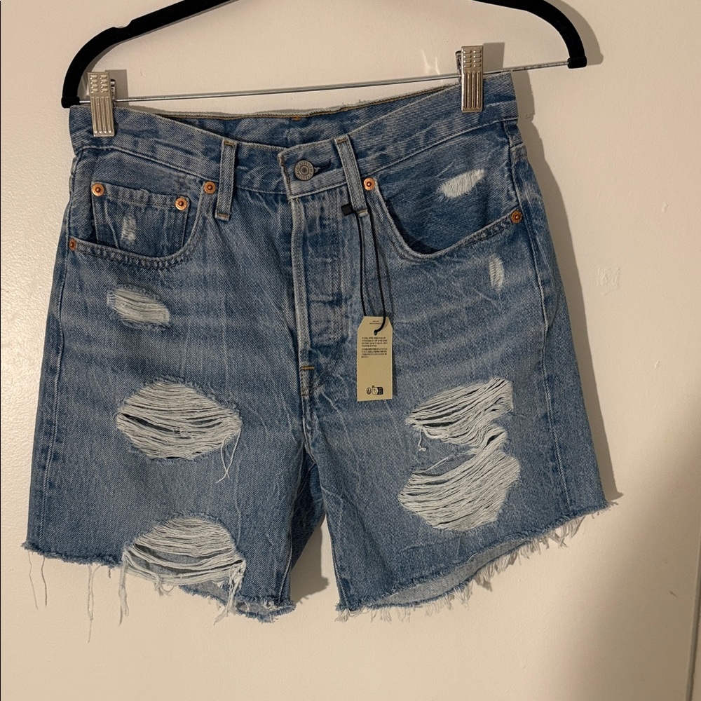 Levi Distressed Denim Women Shorts